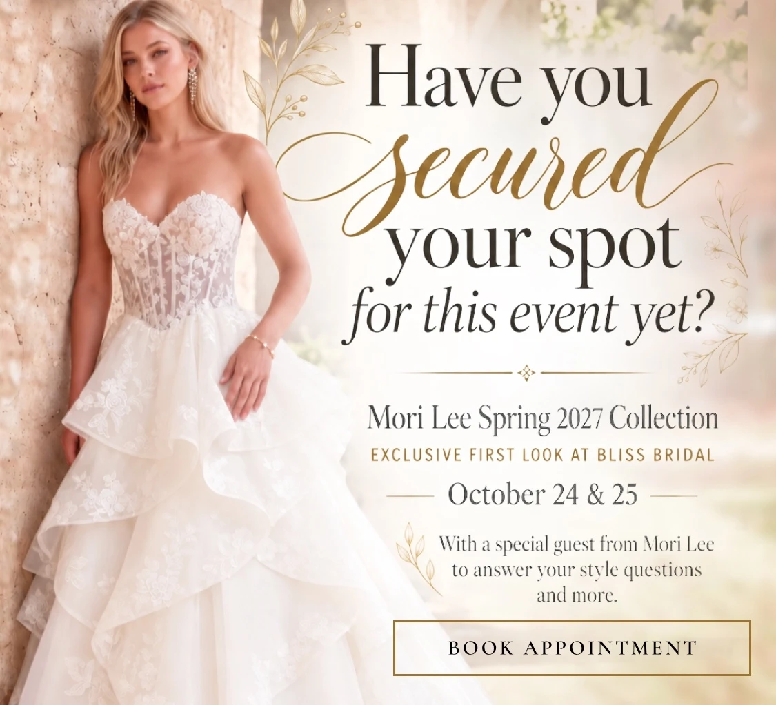 Mori Lee Spring 2027 Trunk Show Mobile Banner